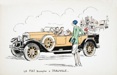 La Fiat triumphiert in Deauville, aus White Bottoms, veröffentlicht 1927 von Sem